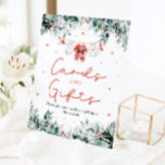 Red Christmas Santa Baby Shower Cards and Gifts Pedestal Sign<br><div class="desc">The Red Santa Gender Neutral Santa Baby Clothes Christmas Baby Shower Cards and Gifts Sign adds the perfect blend of holiday charm and organization to your festive baby shower! Featuring delicate red snowflakes, adorable Santa-themed baby clothes, and soft touches of eucalyptus greenery, this sign warmly directs guests to leave their...</div>