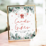 Red Christmas Santa Baby Shower Cards and Gifts Poster<br><div class="desc">The Red Santa Gender Neutral Santa Baby Clothes Christmas Baby Shower Cards and Gifts Sign adds the perfect blend of holiday charm and organization to your festive baby shower! Featuring delicate red snowflakes, adorable Santa-themed baby clothes, and soft touches of eucalyptus greenery, this sign warmly directs guests to leave their...</div>