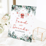 Red Christmas Santa Baby Shower Food and Drinks Pedestal Sign<br><div class="desc">The Red Santa Gender Neutral Santa Baby Clothes Christmas Red Christmas Santa Baby Shower Food and Drinks sign adds a festive and inviting touch to your holiday-themed baby shower. Featuring a cheerful red design with delicate snowflakes, seasonal eucalyptus greenery, and adorable Santa-inspired baby clothes, this sign warmly directs guests to...</div>