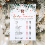 Red Christmas Santa Baby Traits Baby Shower Game Invitation<br><div class="desc">The Red Santa Baby Christmas Baby Clothes Traits Baby Shower Game brings festive joy and warm anticipation to your holiday-themed baby shower! Adorned with an adorable red Santa baby clothes design, this game invites guests to guess which family member’s traits the mommy-to-be hopes the baby will inherit. Accented with delicate...</div>