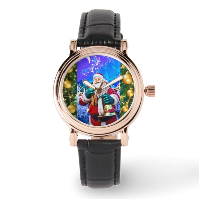 Red Christmas Santa Claus In Winter eWatch Watch (Front)