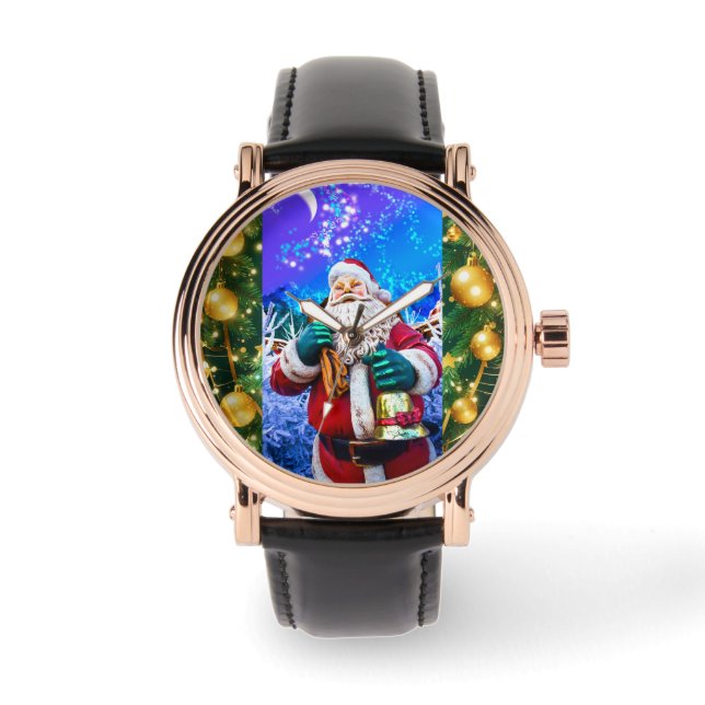 Red Christmas Santa Claus In Winter eWatch Watch (Front)