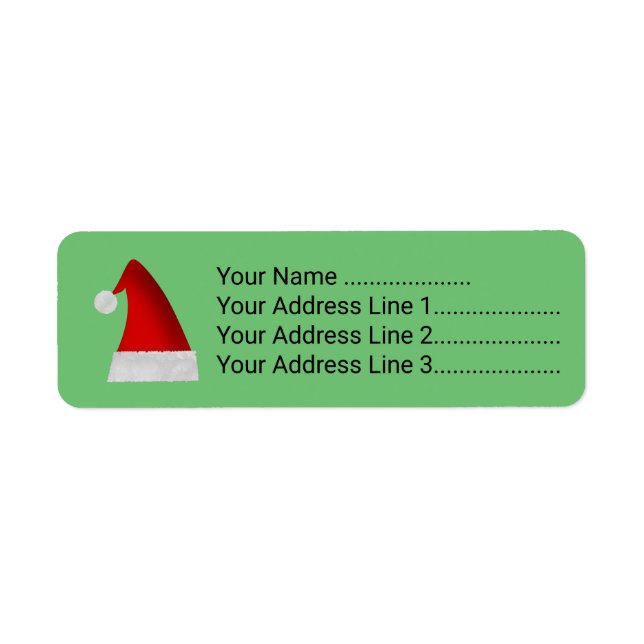 Red Christmas Santa Hat Label (Front)