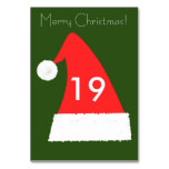 [ Thumbnail: Red Christmas Santa Hat Table Card ]