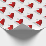 [ Thumbnail: Red Christmas Santa Hats Wrapping Paper ]