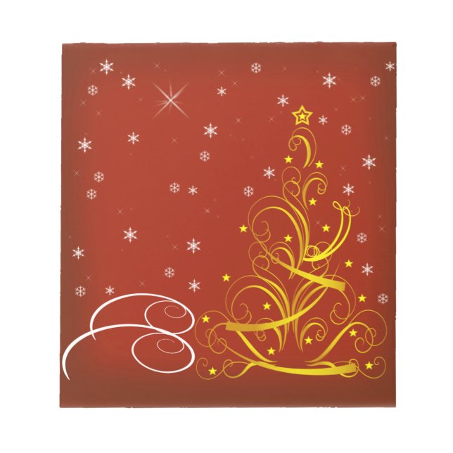 Red Christmas scene Notepad (Front)