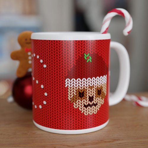 Red Christmas Sloth Sweater Giant Coffee Mug