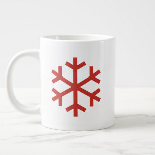 Red Christmas Snowflake Giant Coffee Mug