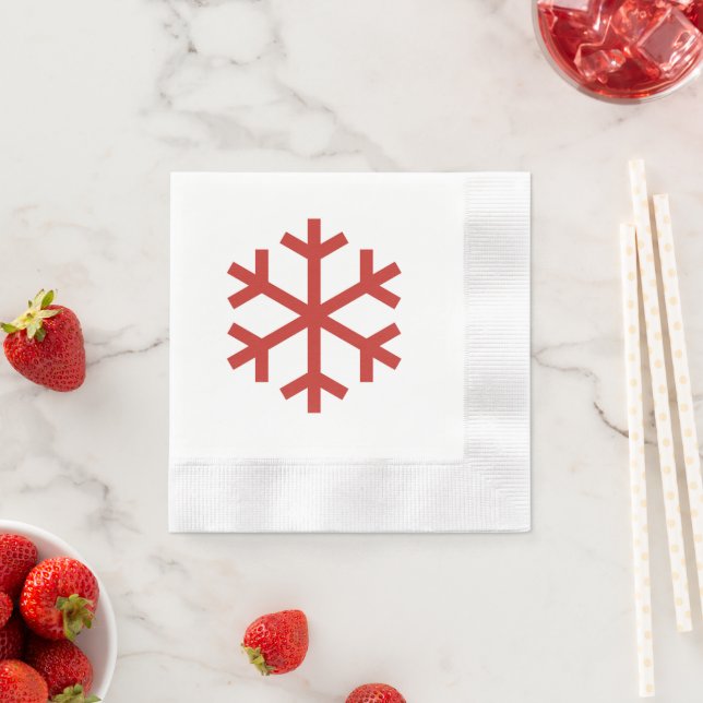 Red Christmas Snowflake Napkins (Insitu)