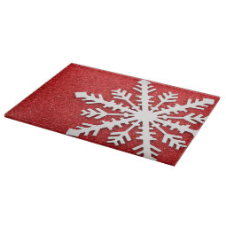 Red Christmas Sparkles Cutting Board | Zazzle