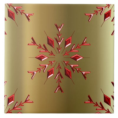 Red Christmas Stars on Gold