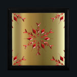 Red Christmas Stars on Gold Jewelry Box<br><div class="desc">An elegant Christmas pattern of red stars scattered over a gold background to add a festive and sophisticated touch to your Christmas this year.</div>