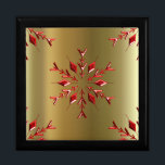 Red Christmas Stars on Gold Jewelry Box<br><div class="desc">An elegant Christmas pattern of red stars scattered over a gold background to add a festive and sophisticated touch to your Christmas this year.</div>