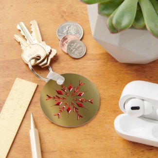 Red Christmas Stars on Gold