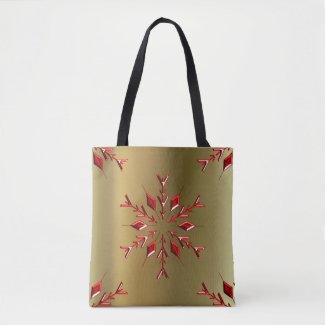 Red Christmas Stars on Gold