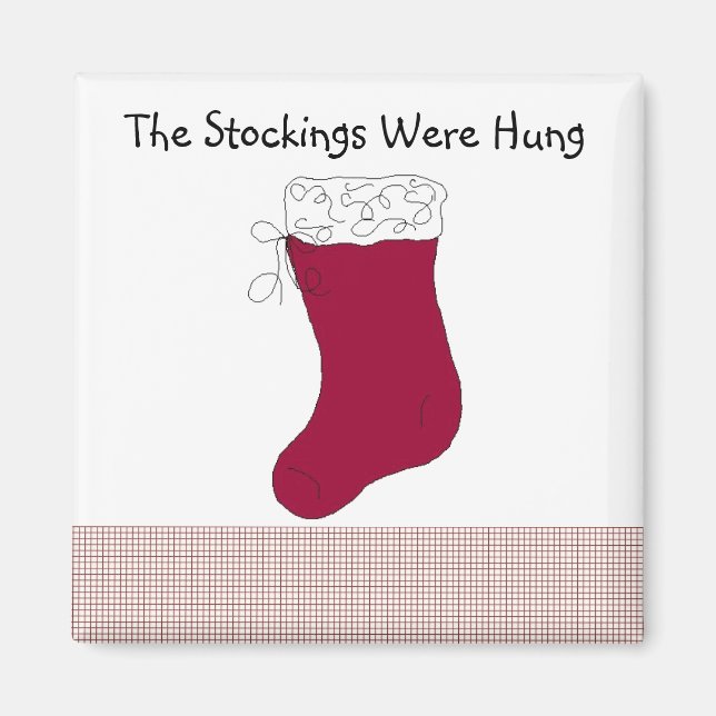 Red Christmas Stocking Magnet (Front)