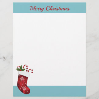 Red Christmas Stocking With Custom Text Letterhead