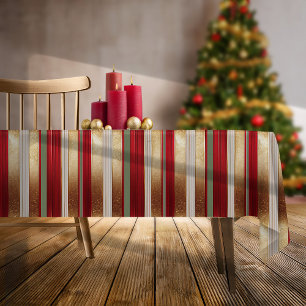 Red Christmas Stripe Pattern#27 ID1009 Tablecloth