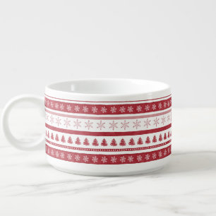 Red Christmas Stripes Bowl