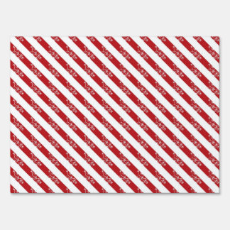 Red Christmas Stripes Sign