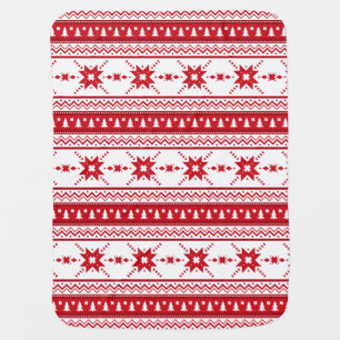 Red Christmas Sweater Inspired Pattern Baby Blanket