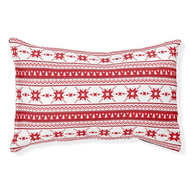 Red Christmas Sweater Inspired Pattern Pet Bed (Front)
