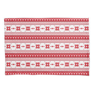 Red Christmas Sweater Inspired Pattern Pillow Case