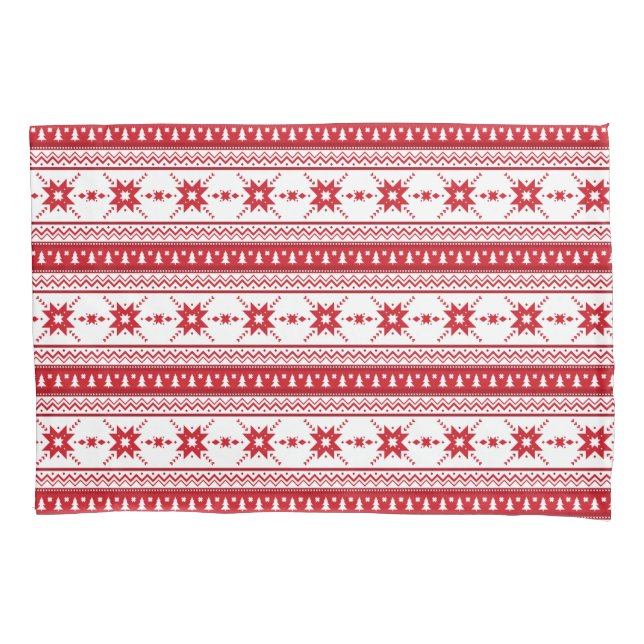 Red Christmas Sweater Inspired Pattern Pillow Case (Front)