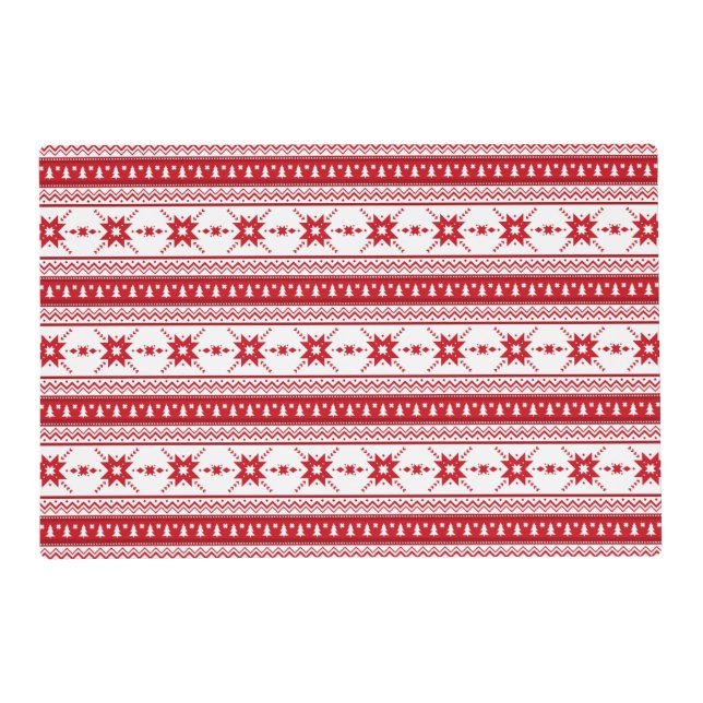 Red Christmas Sweater Inspired Pattern Placemat (Front)