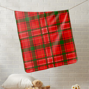 Red Christmas Tartan Plaid Pattern Design Baby Blanket
