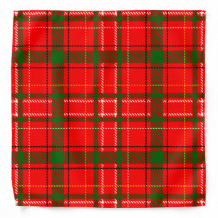 Red Christmas Tartan Plaid Pattern Design Bandana