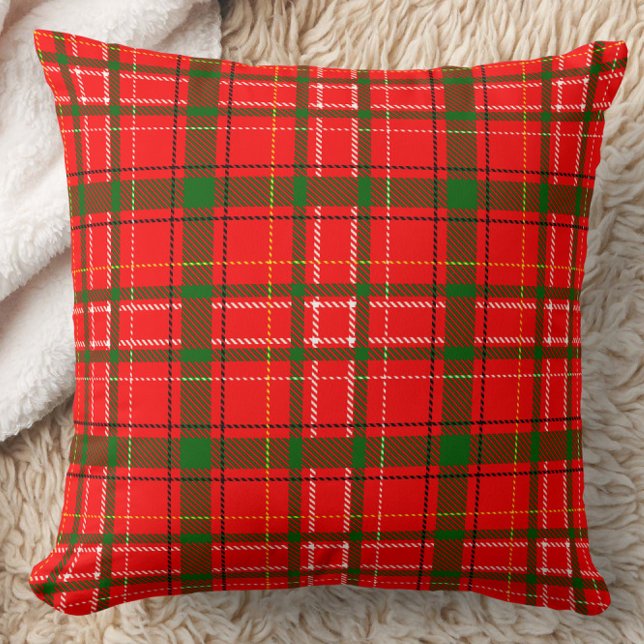 Red Christmas Tartan Plaid Pattern Design  Throw Pillow (Creator Uploaded)