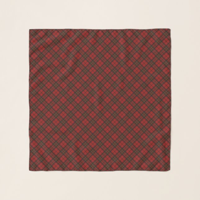 Red Christmas tartan stylish pattern Scarf (Front)