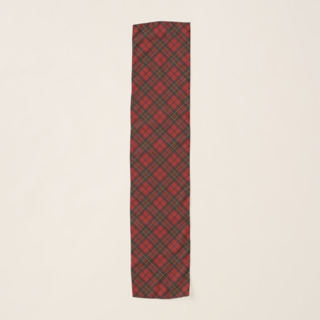 Red Christmas tartan stylish pattern Scarf (Front)