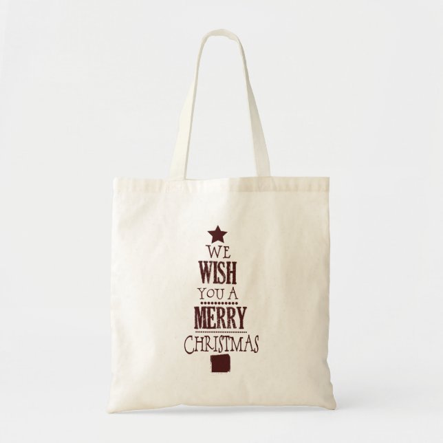 Red Christmas Tee Wish Tote Bag (Front)