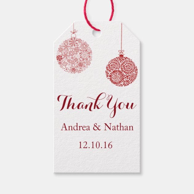 Red Christmas Thank You Gift Tag