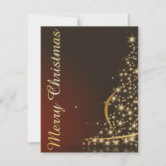 Red Christmas Theme with golden Christmas tree Invitation