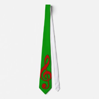 Red Christmas Treble Clef Tie by chmayer at Zazzle