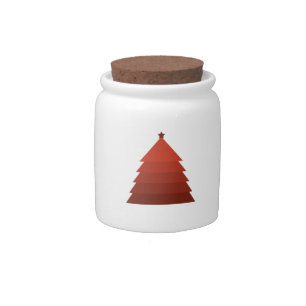 Red Christmas Tree Candy Jar