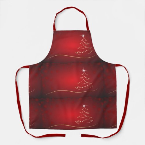 red_christmas_tree_christmas apron