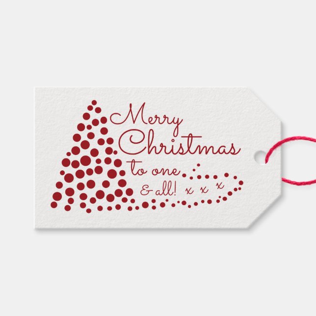 Red Christmas Tree, Christmas Gift Tags (Front (Horizontal))