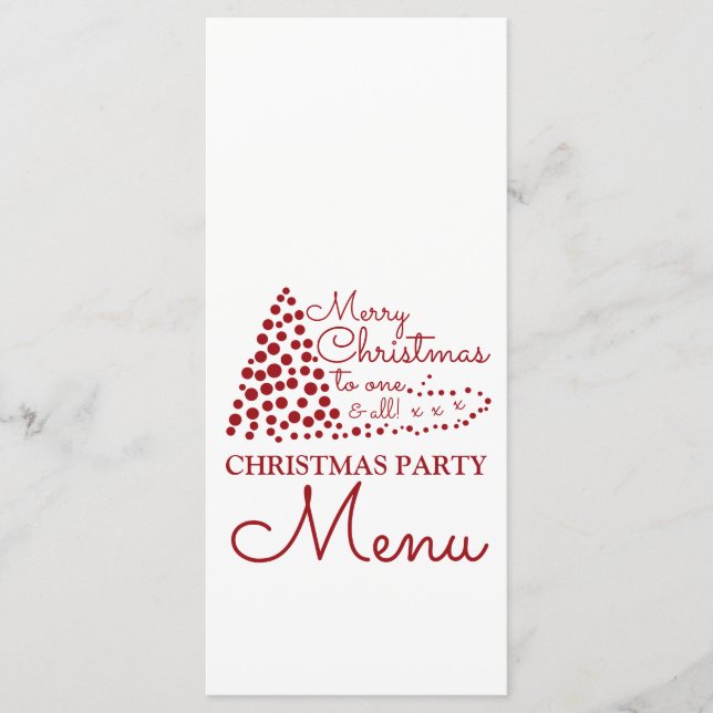 Red Christmas Tree, Christmas Party Menu (Front)