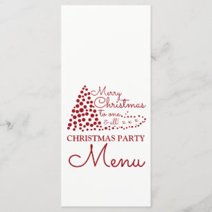 Red Christmas Tree, Christmas Party Menu