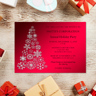 Red Christmas Tree Corporate holiday party Invitation