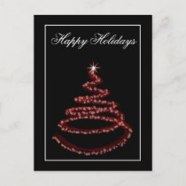 Red Christmas Tree Corporate Holiday Postcard