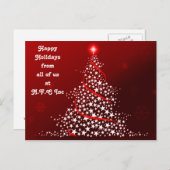 Red Christmas Tree Corporate Holiday PostCard (Front/Back)