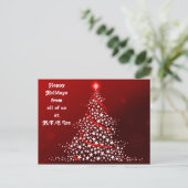 Red Christmas Tree Corporate Holiday PostCard (Standing Front)