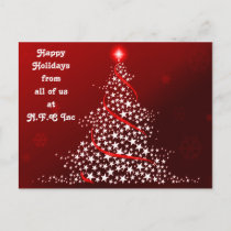 Red Christmas Tree Corporate Holiday PostCard