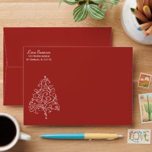 Red Christmas Tree Envelope