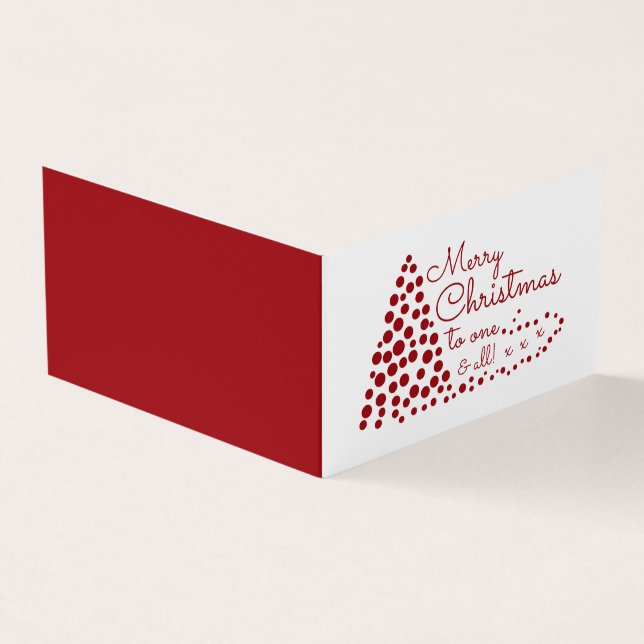 Red Christmas Tree, Family Photo Christmas Card (Outside)